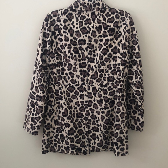 Banana Republic trench coat jacket women’s  XS lined animal print button front - Picture 2 of 12